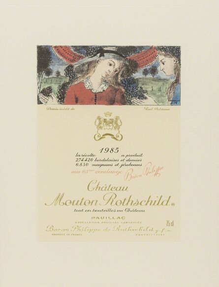 Paul Delvaux, ‘Chateau Mouton Rothschild Pauillac wine label’, 1985