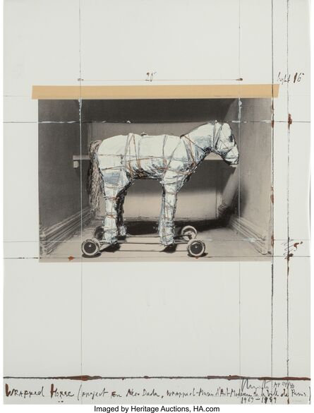 Christo, ‘Wrapped Horse, Project for Neo-Dada, Wrapped Musee D'art Moderne de la Ville de Paris’, 1963-89