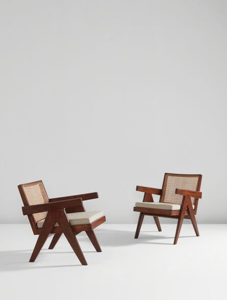 Pierre Jeanneret, ‘Pair of "Easy" armchairs, model no. PJ-SI-29-A, designed for the administrative buildings, Chandigarh’, 1955-1956