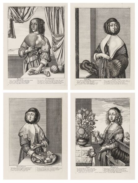 Wenceslaus Hollar, ‘The Four Seasons: The three quarter length figures’, 1641