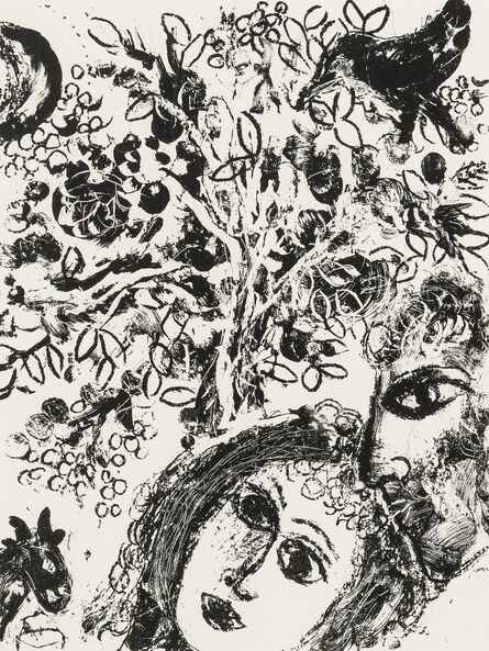 Marc Chagall, ‘Le Couple devant L'Arbre; Devant la Tableau (Cramer 43)’, 1960