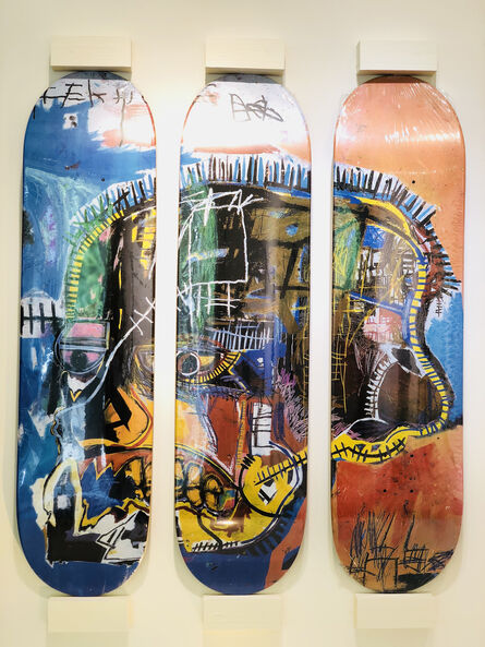 Jean-Michel Basquiat, ‘Skateboard Triptych Skull’, 2014