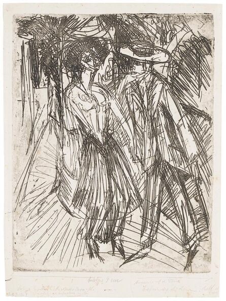 Ernst Ludwig Kirchner, ‘Sich anbietende Kokotte’, 1914