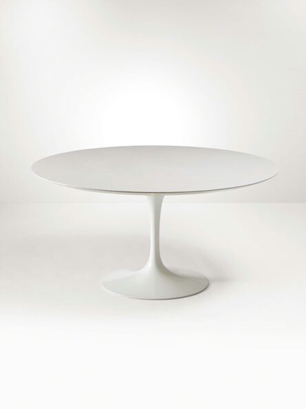 Eero Saarinen, ‘A table with a molten lacquered aluminum base and a laquered wood top’, 1970 ca.