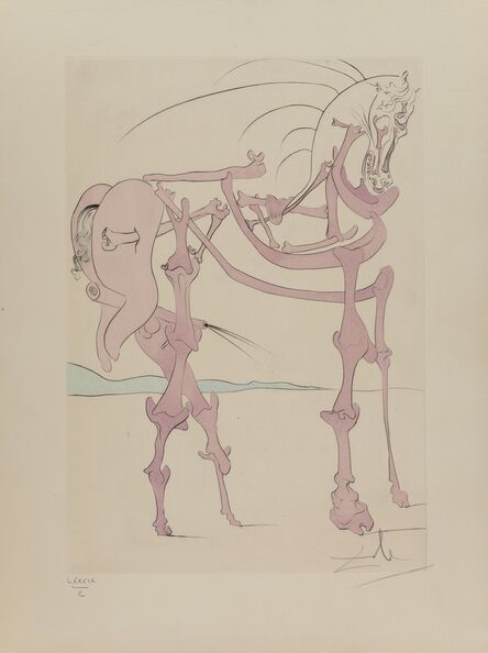 Salvador Dalí, ‘Cheval en rose, from Visions de Quevedo’, 1975