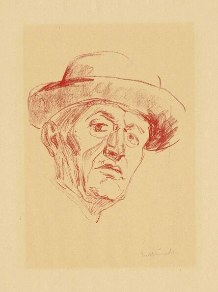 Edvard Munch, ‘Self-Portrait with Hat I’, 1927