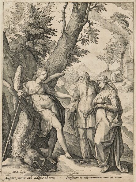 Hendrik Goltzius, ‘The Angel Announcing the Birth of Samson’, c. 1586