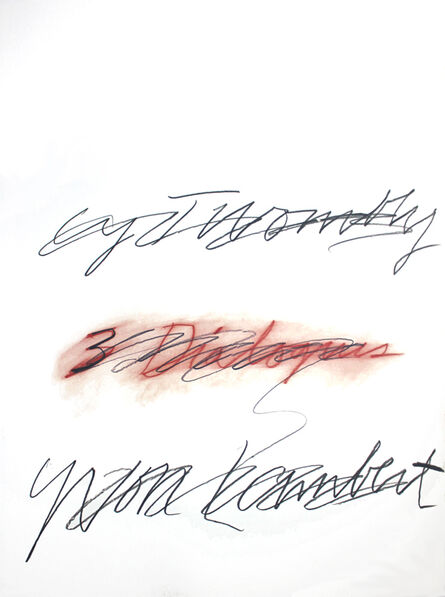 Cy Twombly, ‘Three Dialogues exhibition poster’, 1977