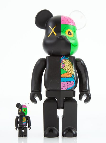 KAWS X BE@RBRICK, ‘Dissected Companion 400% and 100% (Black) (two works)’, 2010