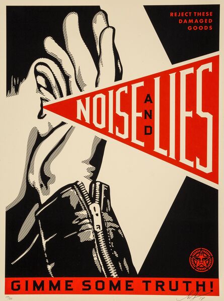 Shepard Fairey, ‘Noise & Lies (Black)’, 2018