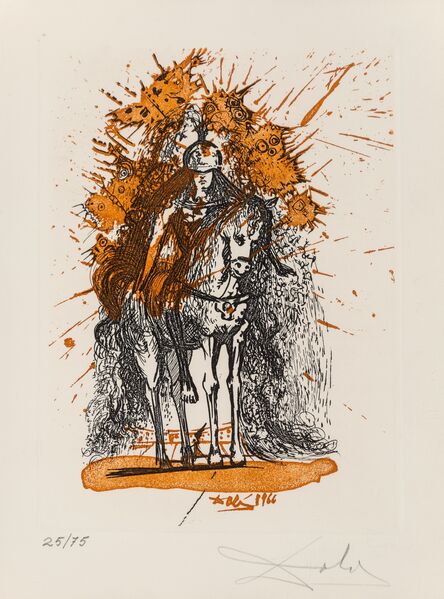 Salvador Dalí, ‘Cavalier casque aux papillons, from la vida es sueno’, 1973