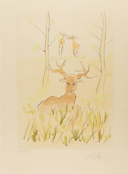 Salvador Dalí, ‘The Sick Stag (from La Fontaine's Bestiary Dalinized) (Field 74-1-F; M&L 659)’, 1974