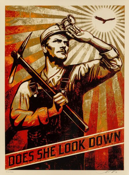 Shepard Fairey, ‘Does She Look Down’, 2012