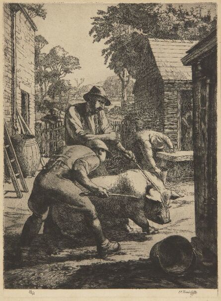 Charles Tunnicliffe, ‘Moving the Pig’, 1921
