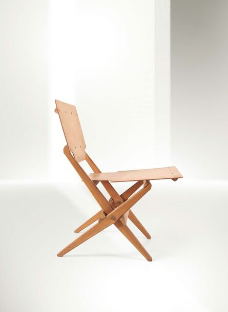 Franco Albini, ‘a foldable chair with a solid wood structure’, 1952