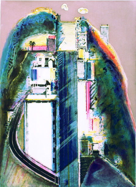 Wayne Thiebaud, ‘Steep Street’, 1989