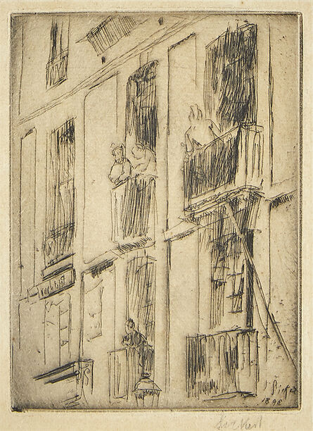 Walter Richard Sickert, ‘Dieppe, La Ruede la Halle au Blé [Bromberg 114]’, 1893