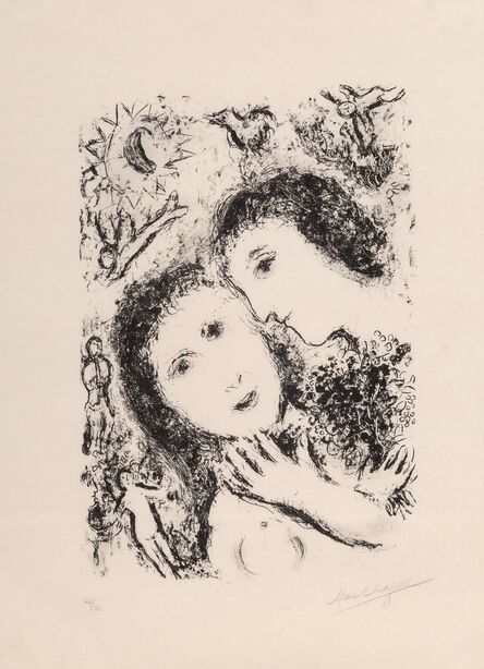 Marc Chagall, ‘Le couple aux anges’, 1979