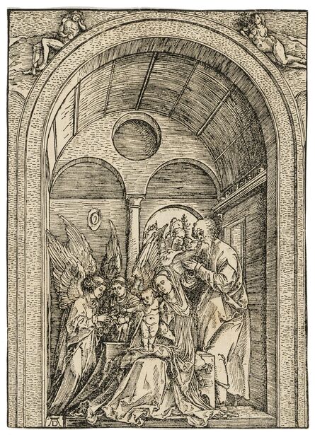 Albrecht Dürer, ‘The Holy Family with two angels in a vaulted hall’, circa 1503-1504