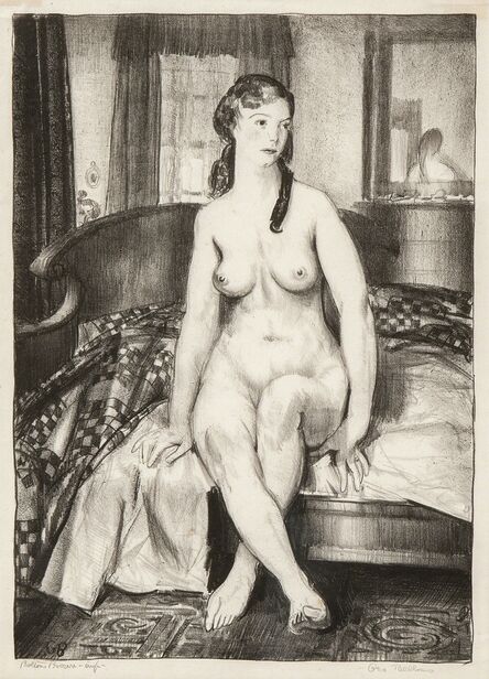 George Bellows, ‘Morning, Nude on Bed, Second Stone’, 1921