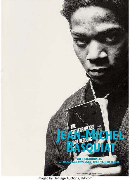 Jean-Michel Basquiat, ‘Portrait with Jack Kerouac- poster for Basquiat's final exhibition’, 1988