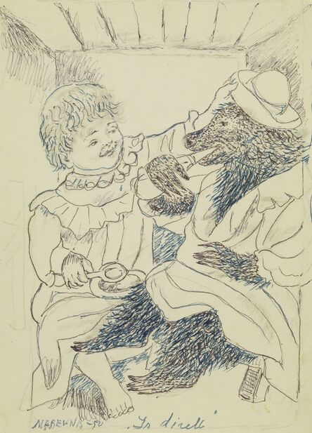 Marie Vorobieff Marevna, ‘Bear in captive with young girl in tears’