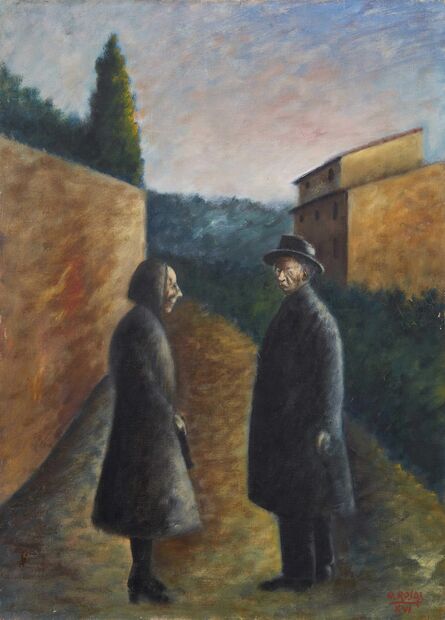 Ottone Rosai, ‘The meeting’, executed in 1938