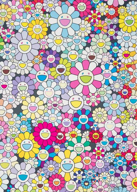Takashi Murakami, ‘Champagne Supernova: Mulicolor + Pink and White Stripes’, 2013