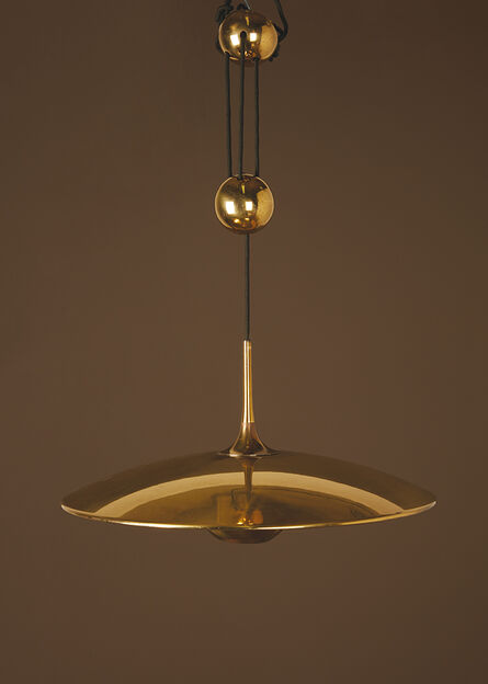 Florian Schulz, ‘Onos 55, Ceiling light with counterweight Brass’, vers 1960