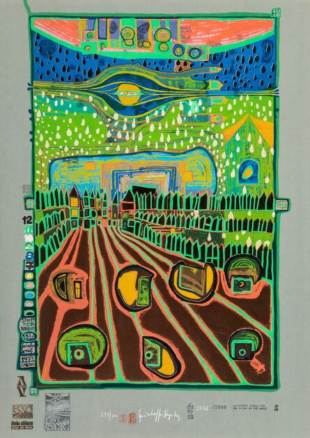 Friedensreich Hundertwasser, ‘Street for Survivors, from Look At It on a Rainy Day’, 1971-72