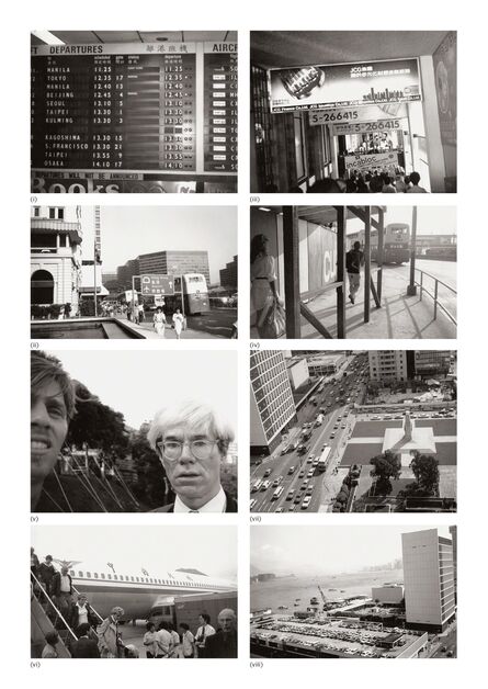 Andy Warhol, ‘Eight works: (i) Airport; (ii) Hong Kong Airport; (iii) Pedestrian Walkway and Signs; (iv) Street Scene with People and Bus; (v) Andy Warhol with Christopher Makos; (vi) Airport; (vii) Hong Kong; (viii) Hong Kong Harbour’, 1982