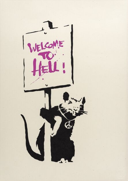 Banksy, ‘Welcome to Hell (Pink)’, 2004