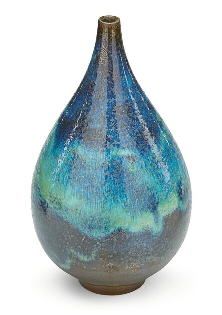 Gertrud Natzler, ‘Large teardrop bottle, crystalline glaze, Los Angeles, CA’, 1965