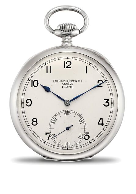 Patek Philippe, ‘A fine and rare silver open face deck chronometer with Guillaume balance’, 1914