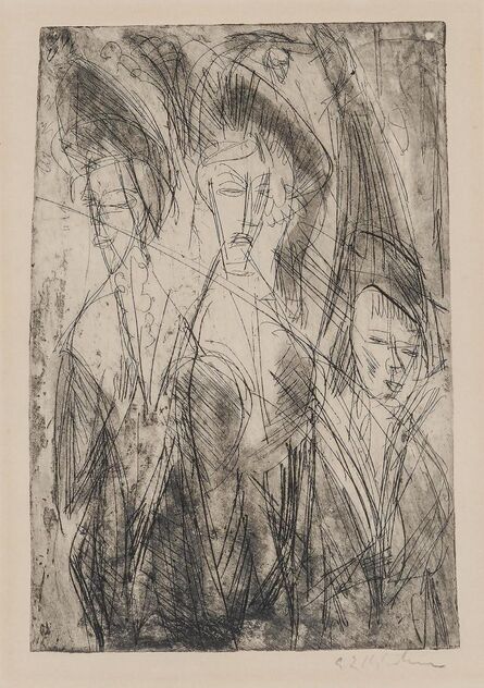 Ernst Ludwig Kirchner, ‘Drei Kokotten bei Nacht’, 1914