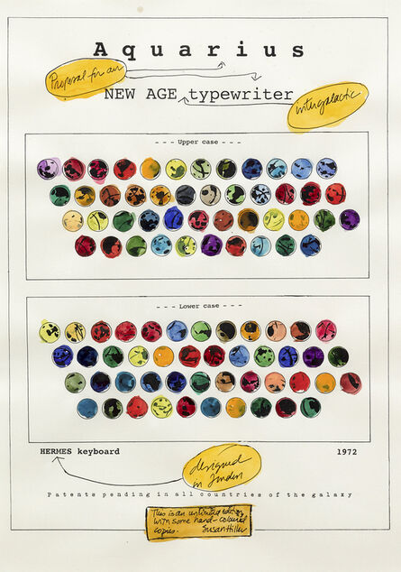 Susan Hiller, ‘Proposal for an Aquarius New Age Intergalactic Typewriter (Version 2 of 10 versions)’, 1972