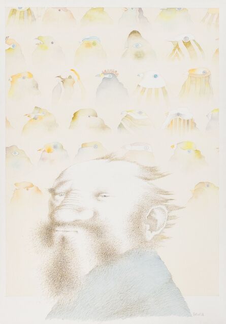 Tullio Pericoli, ‘R. e gli uccelli’, 1984