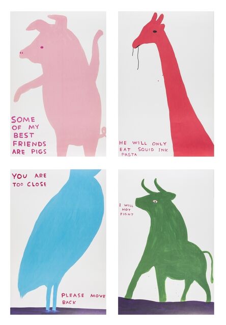 David Shrigley, ‘Four Posters (Animal Series)’, 2020