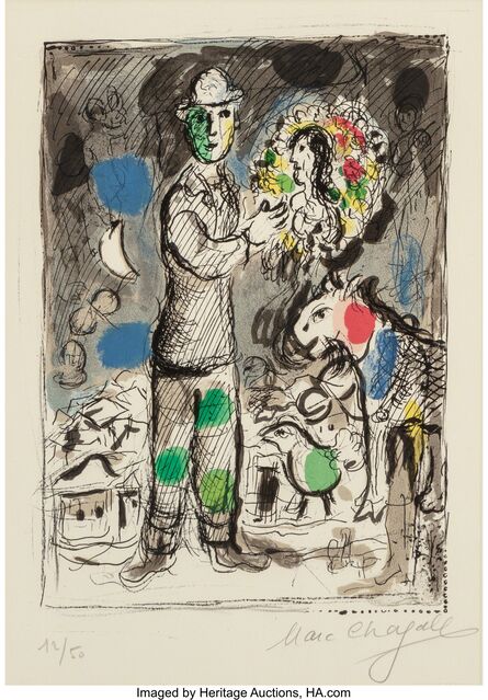 Marc Chagall, ‘Paysan au bouquet’, 1968