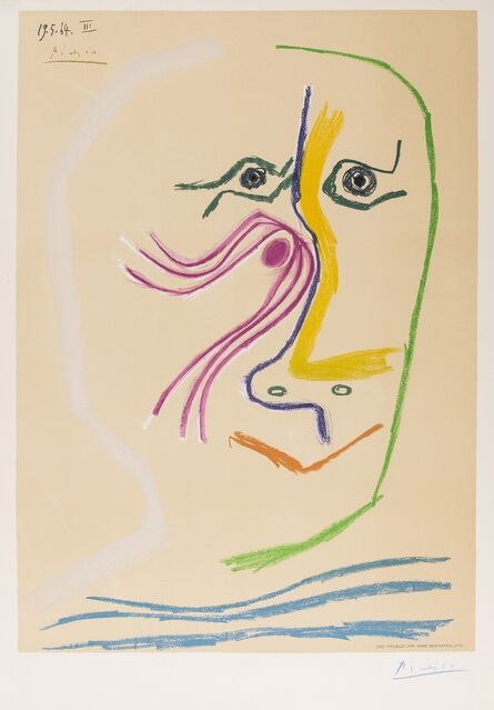 After Pablo Picasso, ‘Tête d'Homme (Hommage à René Char) (Cwicklitzer 291)’, 1969