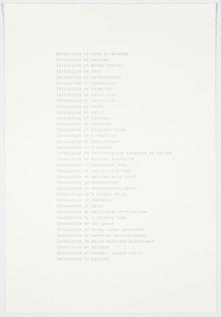 Patty Chang, ‘List of Invocations’, 2017