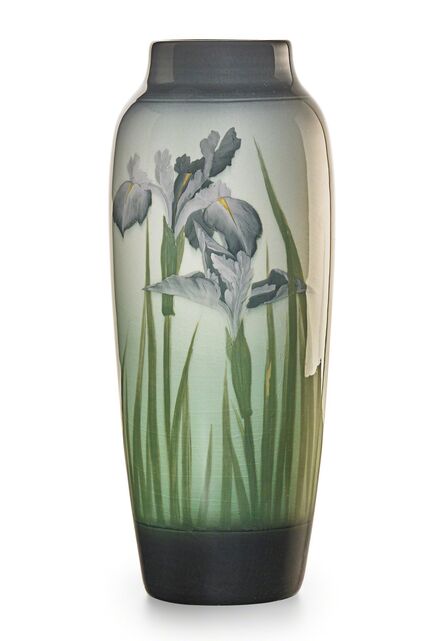 Sallie Coyne, ‘Banded Iris Glaze vase with irises, Cincinnati, OH’, 1910