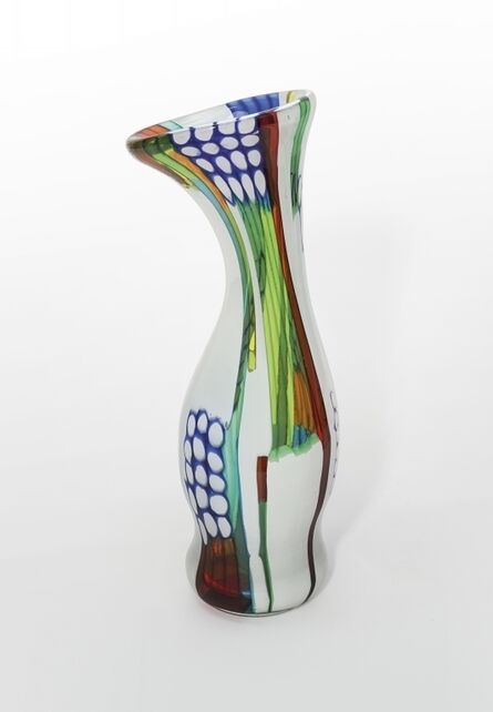 Anzolo Fuga, ‘A canne and colored murrine vase’, 1960