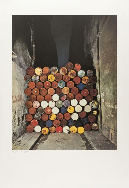 Christo and Jeanne-Claude, ‘Wall of Oil Barrels- The Iron Curtain, Rue Visconti, Paris, 1961-62’, 1990