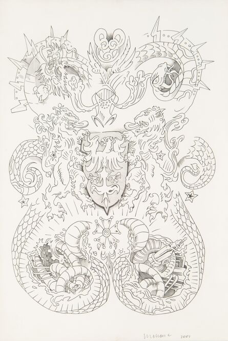 Wim Delvoye, ‘Untitled (Heraldic), study for tattooed and tanned pigskin’, 2001