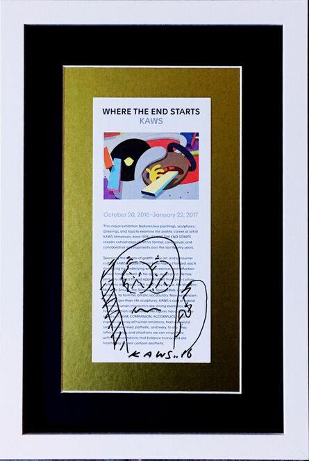 KAWS, ‘Original signed drawing, gifted by KAWS to staff of Museum of Modern Art, Ft. Worth, Texas, accompanied by handwritten letter of provenance from the museum employee’, 2016