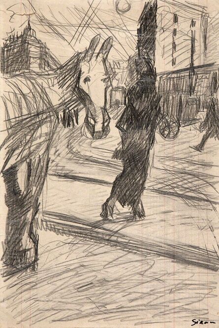 Mario Sironi, ‘Paesaggio urbano con cavallo’, 1916