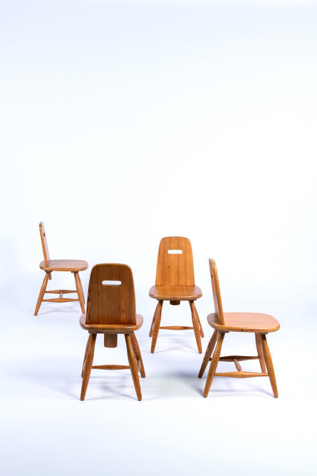 Eero Aarnio, ‘Four pirtti chairs in pine’, vers 1950