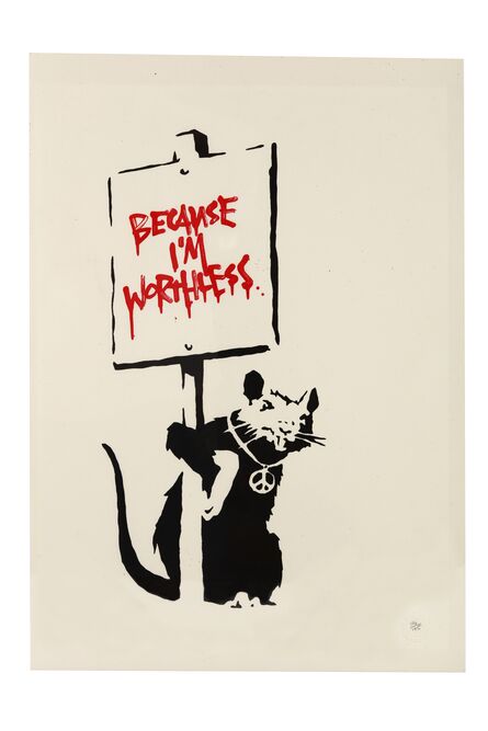 Banksy, ‘Because I'm Worthless (Red)’, 2004