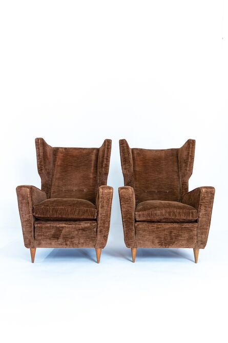 Paolo Buffa, ‘Pair of armchairs (à oreilles)’, vers 1950
